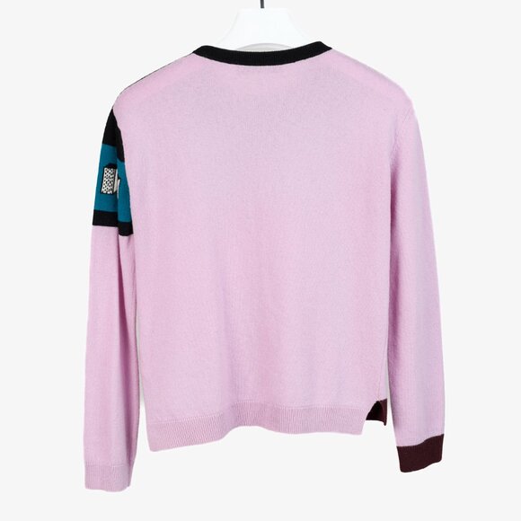 Valentino AW/17 Runway Cherry Blossom Multicolor Counting Colourblock Sweater - Picture 3 of 11